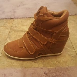 Brown Wedged Sneakers